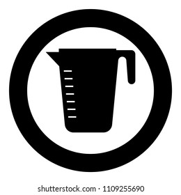 Measuring capacity cup icon black color in circle round 