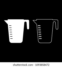 Measuring capacity cup icon set white color outline