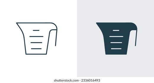 Measuring capacity cup icon vector. Symbol of cooking, food, and drink  icon outline and filled illustration
