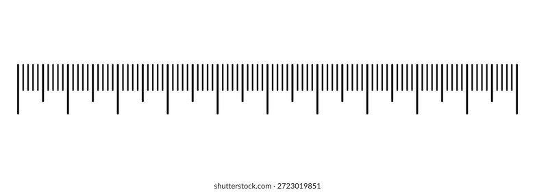 Tabla de medición con 10 centímetros que muestra una escala de Regla clara y marcas numeradas. Concepto de medida de Duración adecuado para matemáticas, distancia, altura, herramientas de costura, educación y uso de diseño.