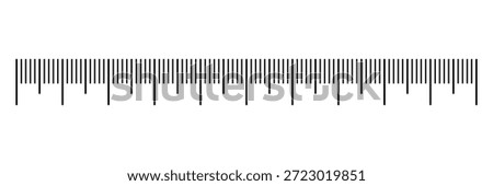 Measuring chart with 10 centimeters showing a clear ruler scale and numbered markings. Length measurement concept suitable for math, distance, height, sewing tools, education, and design use.