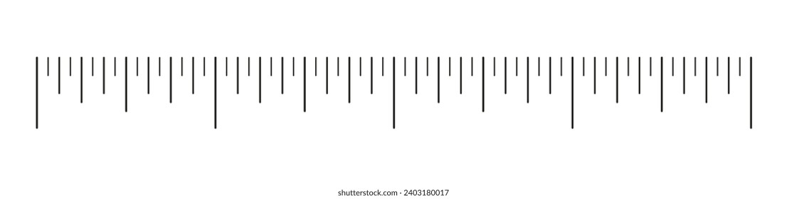 Gráfica de medición con 4 pulgadas. Escala de reglas. Matemáticas de medición de longitud, distancia, altura. Plantilla de herramienta de costura. Ilustración delineada por el vector.