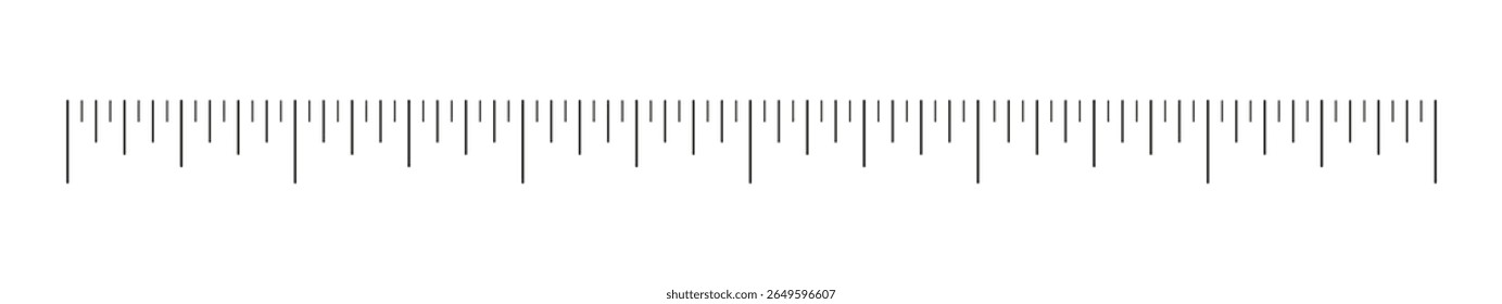 Gráfico de medição, escala da régua com 6 polegadas. Distância de medição de comprimento, altura, matemática. Modelo de ferramenta de costura.