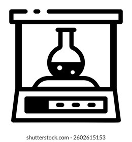 Measuring chemical on a lab scale, line style icon 
