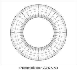 Measuring Circle Blank. Circular Protractor Grid For Measuring Degrees.