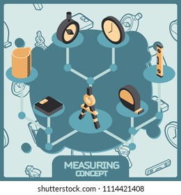 Measuring color concept isometric icons
