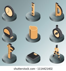 Measuring color isometric icons
