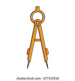 measuring compass stationery supply icon image 