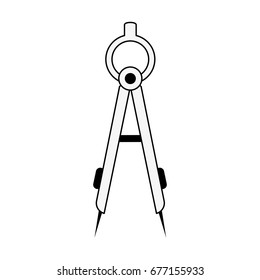 measuring compass stationery supply icon image 