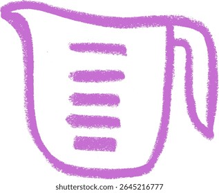 Measuring Cup Baking Kitchen Related Icon Crayon Chalk Drawing Vector