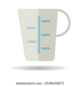 Taza de medición, icono de Vector del vaso de precipitados. Aparato de cocina. Símbolo del gráfico para cocinar el diseño del Sitio web, logotipo, App, UI