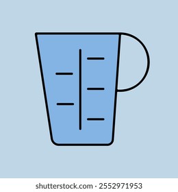 Measuring cup, beaker vector icon. Kitchen appliance. Graph symbol for cooking web site design, logo, app, UI