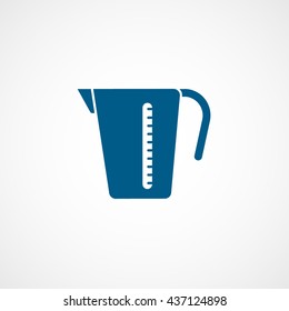 Measuring Cup Blue Flat Icon On White Background
