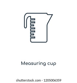Measuring cup concept line icon. Linear Measuring cup concept outline symbol design. This simple element illustration can be used for web and mobile UI/UX.