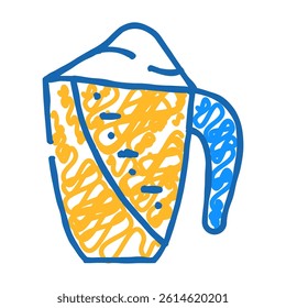 measuring cup with detergent doodle icon sketch vector. measuring cup with detergent sign. isolated symbol illustration