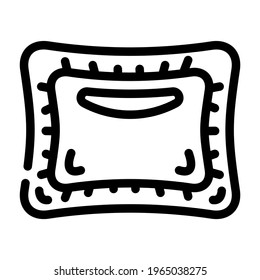 measuring cup with detergent line icon vector. measuring cup with detergent sign. isolated contour symbol black illustration