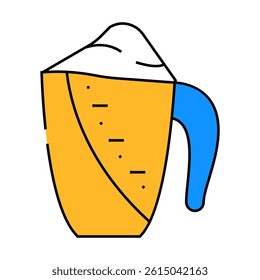 measuring cup with detergent line icon vector. measuring cup with detergent sign. isolated symbol illustration