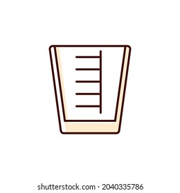 Measuring cup flat icon. Color filled symbol. Isolated vector stock illustration