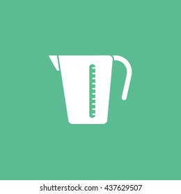 Measuring Cup Flat Icon On Green Background
