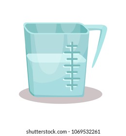 Measuring cup and glass kitchenware vector Illustration on a white background