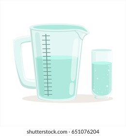 Measuring Cup And Glass Kitchenware Vector Illustration