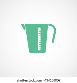 Measuring Cup Green Icon On White Background