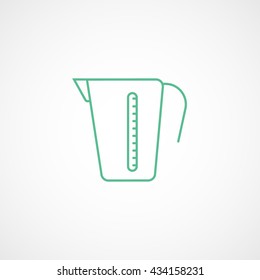 Measuring Cup Green Icon On White Background