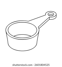 Measuring cup - hand drawn black and white vector illustration.