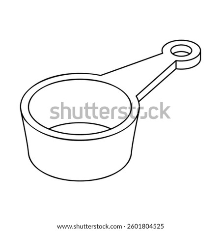 Measuring cup - hand drawn black and white vector illustration.