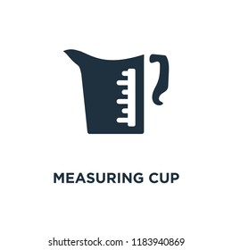 Measuring Cup icon. Black filled vector illustration. Measuring Cup symbol on white background. Can be used in web and mobile.
