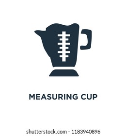 Measuring Cup icon. Black filled vector illustration. Measuring Cup symbol on white background. Can be used in web and mobile.