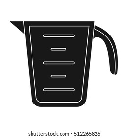 Measuring cup icon in black style isolated on white background. Kitchen symbol stock vector illustration.