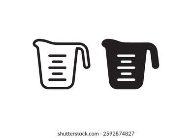 Measuring cup icon in black and white Vector