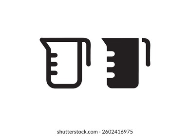Measuring cup icon in black and white style Vector
