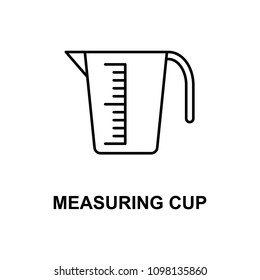 measuring cup icon. Element of measuring instruments icon with name for mobile concept and web apps. Thin line measuring cup icon can be used for web and mobile. Premium icon