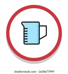 Measuring cup icon in flat design
