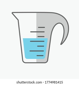 Messung der Tasse Symbol im flachen Stil einzeln auf weißem Hintergrund. Vektorgrafik eps10