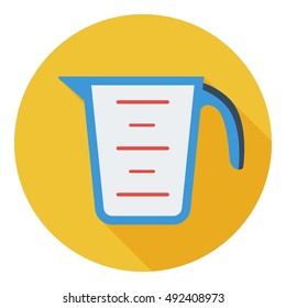 Measuring cup icon in flat style isolated on white background. Kitchen symbol stock vector illustration.