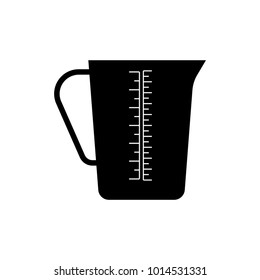 Measuring cup icon. Measuring cup with handle. Vector. Black icon on white background. Flat style illustration.