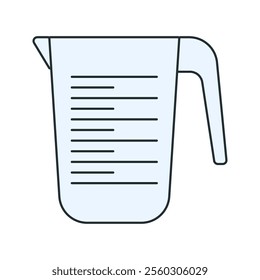 Measuring Cup Icon Illustration in Flat Style. Perfect for engineering, science, or educational design projects.