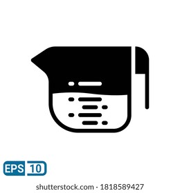 icono de la taza de medición aislado en fondo blanco. ilustración vectorial en estilo sólido. EPS 10