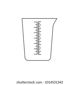 Measuring cup icon, isolated. Vector. Outline icon on white background. Flat style illustration.