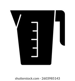 Measuring cup icon. Kitchen measuring cup isolated on white background.