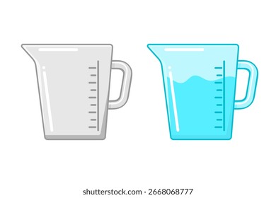 Ícone de copo de medição. Símbolo de Utensílios de Cozinha Isolado em Fundo Branco para App, Web e Design Gráfico. Ilustração de vetor
