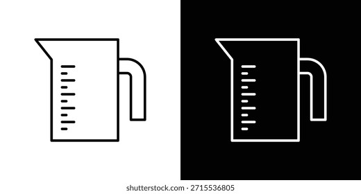 Icono de la taza de medición en diseño de línea. Iconos de trazo editables.