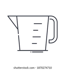 Measuring cup icon, linear isolated illustration, thin line vector, web design sign, outline concept symbol with editable stroke on white background.