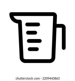 measuring cup icon, outline style, editable vector