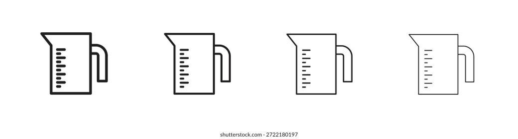 Icono de taza de medición esbozo de tendencia versiones simples modernas