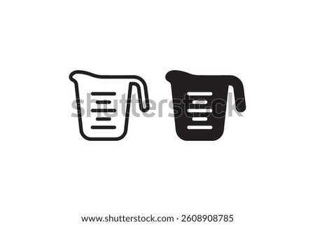 Measuring cup icon set for kitchen use Vector