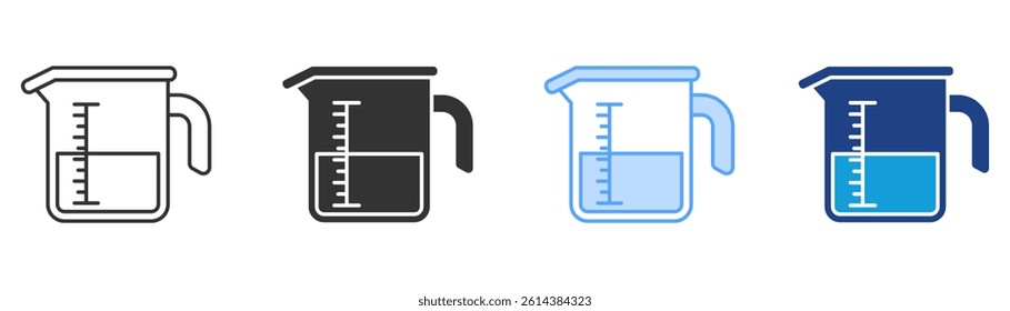 Measuring Cup Icon Set Multiple Style Collection
